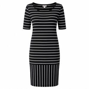 NWT LuLaRoe Julia Pencil Dress Large Raglan‎ Sleeve Black/White Strip Teacher
